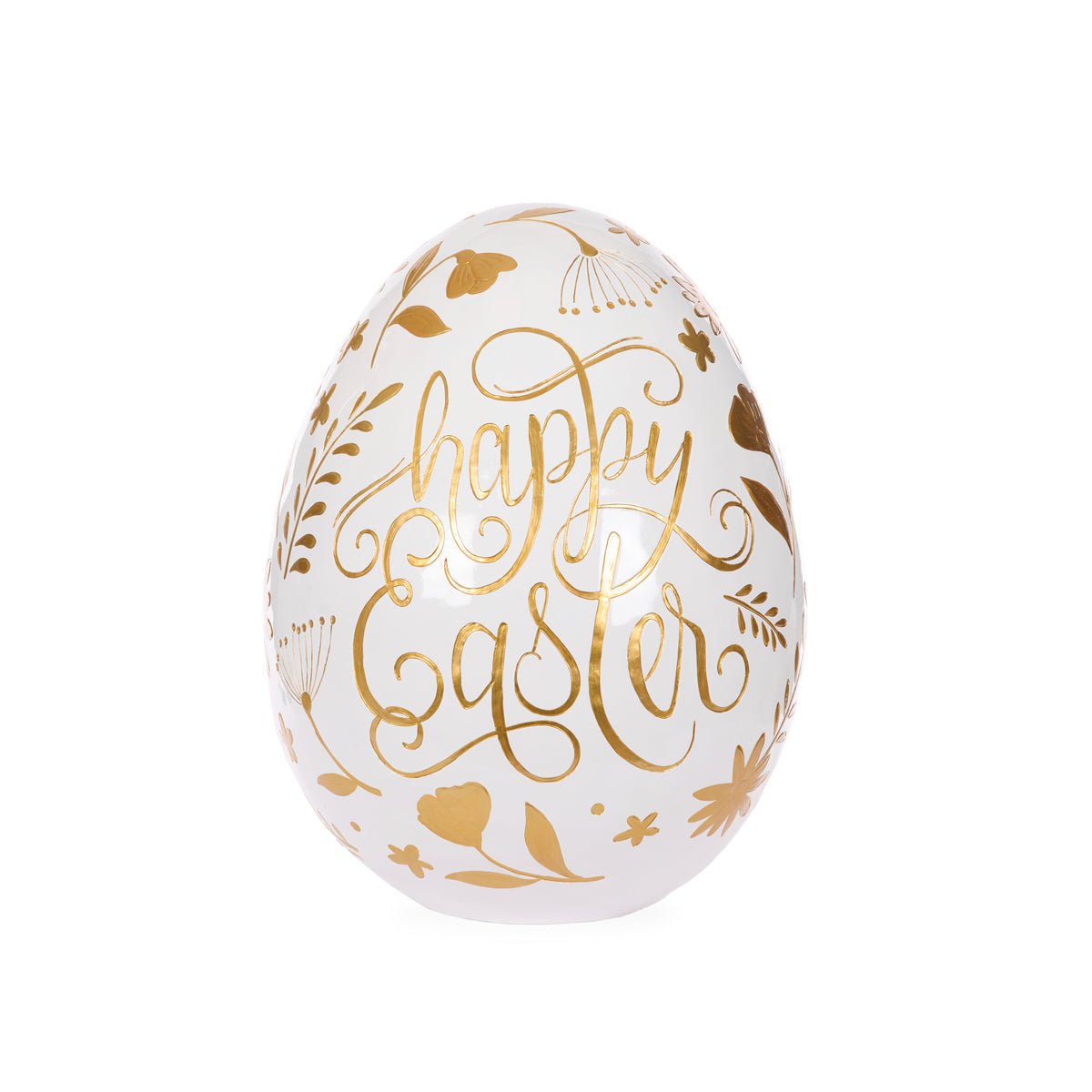 White and Gold Happy Easter Egg - My Christmas