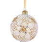 White and Gold Intricate Floral Bauble - My Christmas