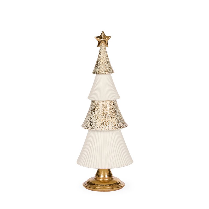 White and Gold Layered Tree - 32cm - My Christmas