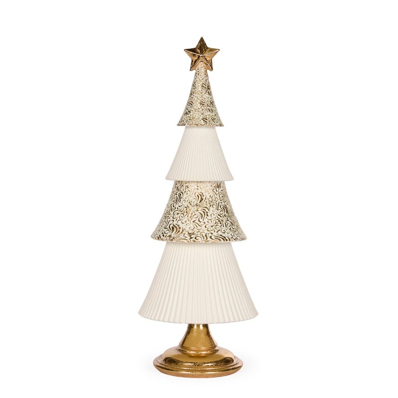 White and Gold Layered Tree - 41cm - My Christmas