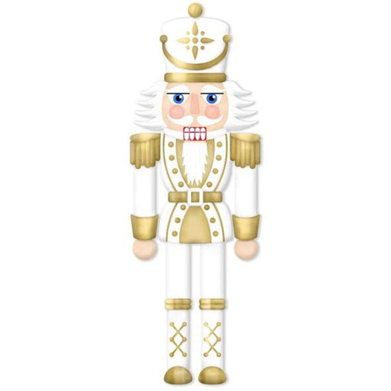 White and Gold Nutcracker Metal Sign - My Christmas