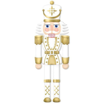 White and Gold Nutcracker Metal Sign - My Christmas
