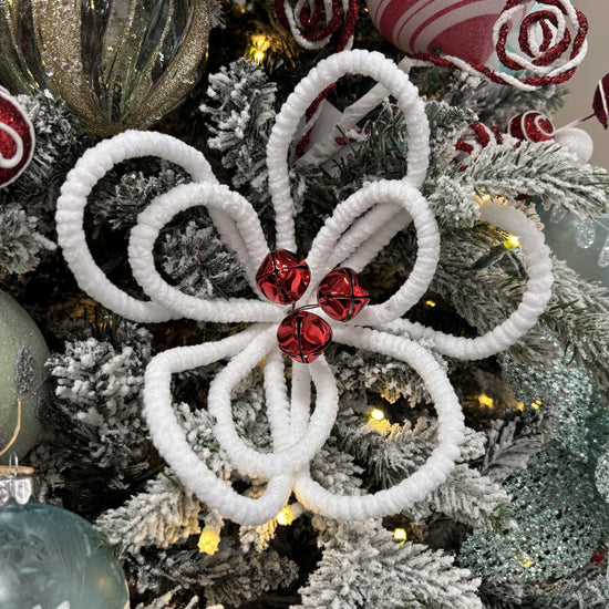 White and Red Flower Stem - My Christmas