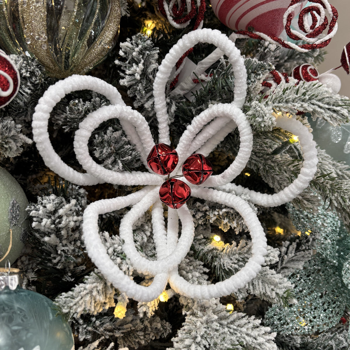 White and Red Flower Stem - My Christmas
