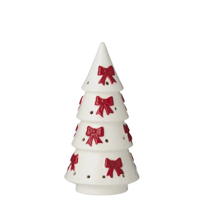 White and Red Snowy Bow Tree - My Christmas