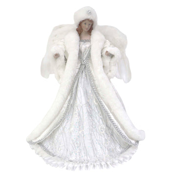 White and Silver Angel Tree Topper - My Christmas