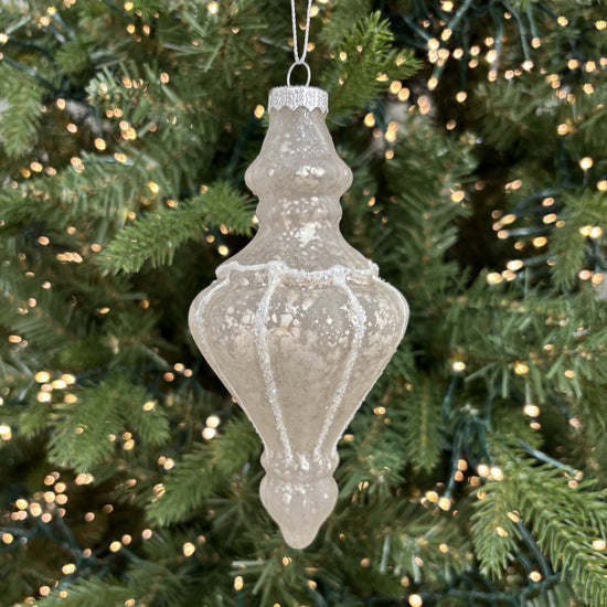 White and Silver Drop with Glitter Details - My Christmas