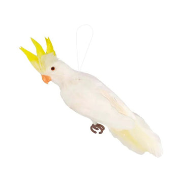 White and Yellow Cockatoo Feather Ornament - My Christmas