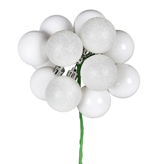 White Bauble Cluster Pick - Small - My Christmas