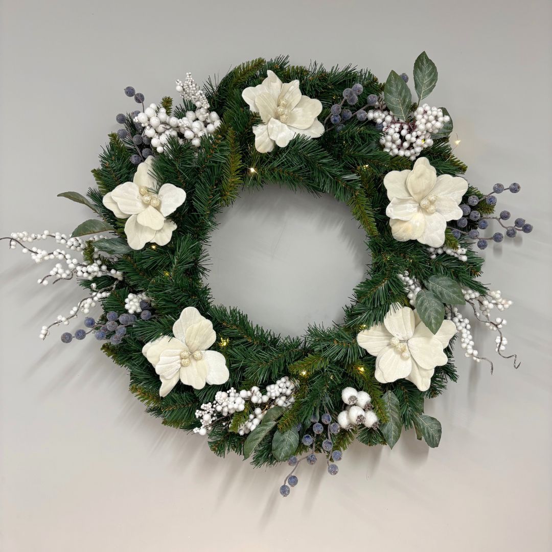 White Berry Christmas Wreath - 60cm - My Christmas