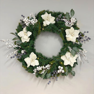 White Berry Christmas Wreath - 60cm - My Christmas
