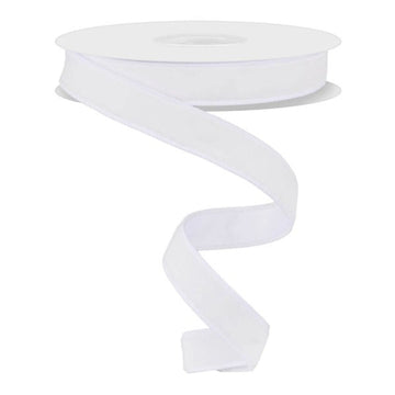 White Deluxe Velvet Ribbon with Satin Backing - 7/8" wide - My Christmas