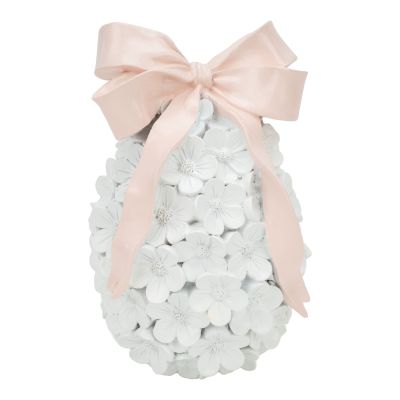 White Egg with Pink Bow - 18cm - My Christmas