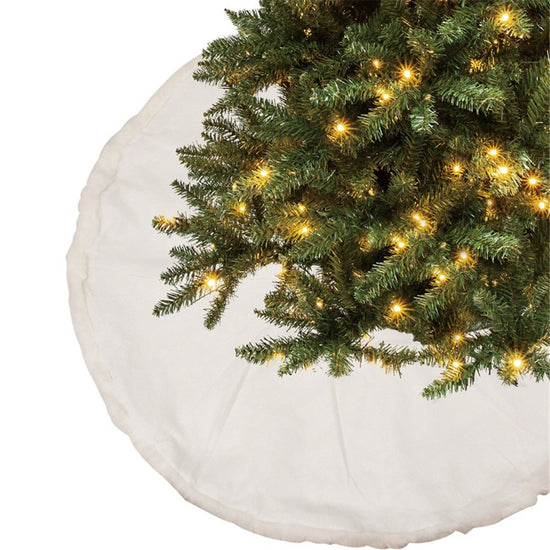 White Faux Fur Tree Skirt - My Christmas