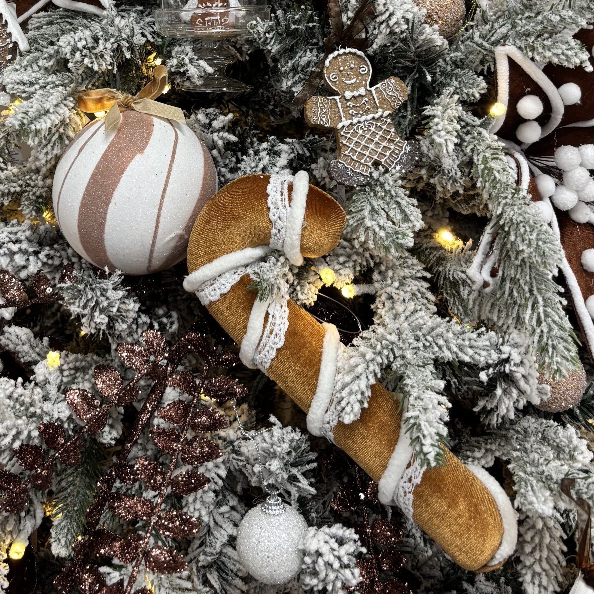 White Gingerbread Swirl Bauble - My Christmas