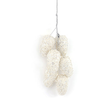 White Glitter Cone Hanging Cluster - My Christmas