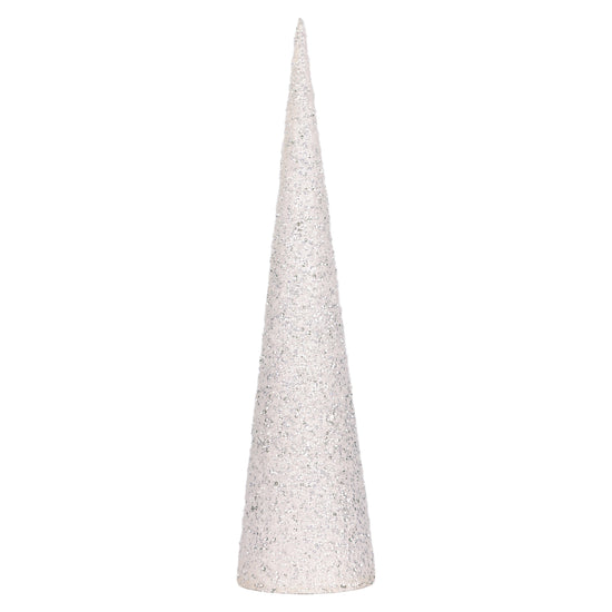 White Glitter Cone Tree - My Christmas