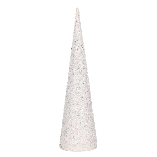 White Glitter Cone Tree - Various Sizes - My Christmas