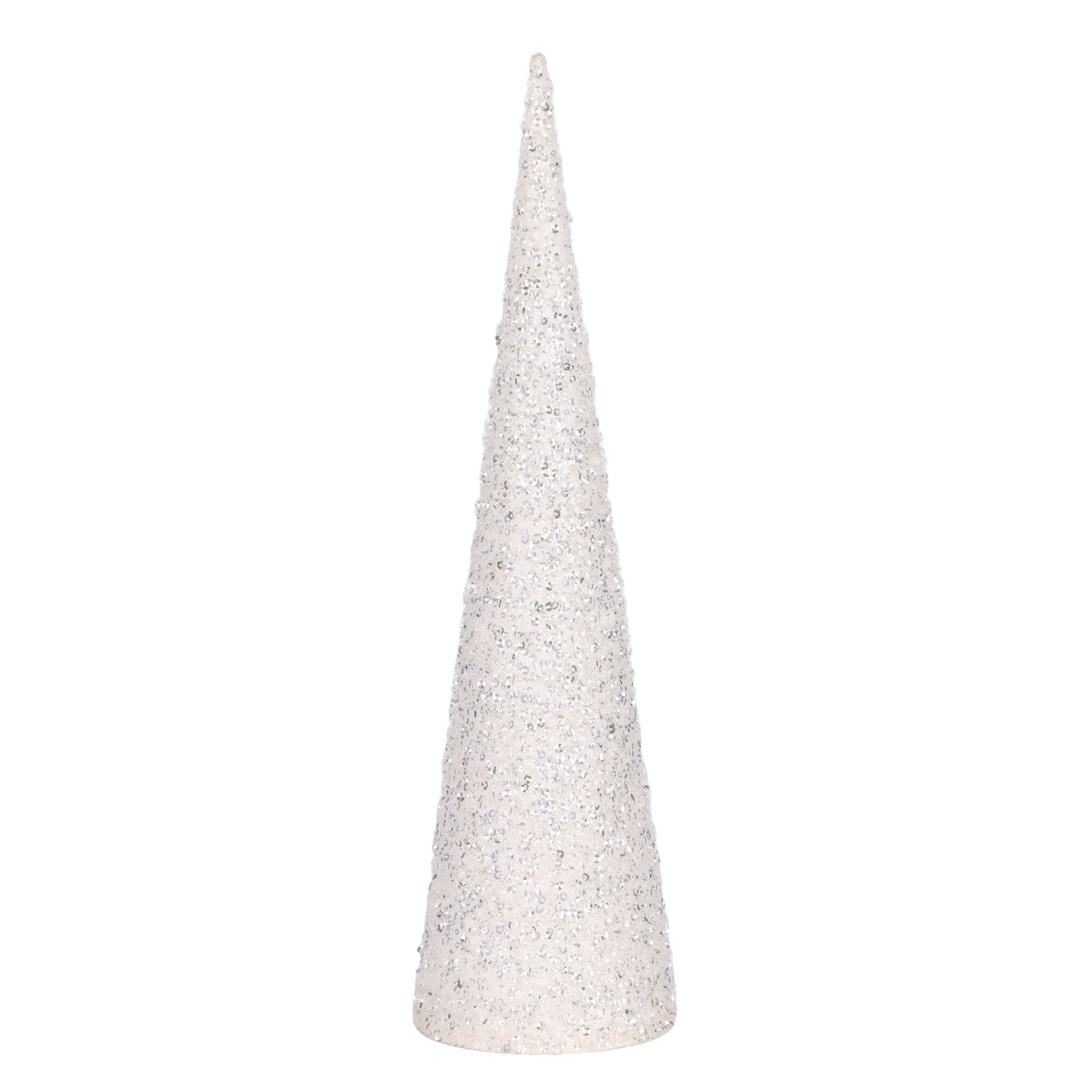 White Glitter Cone Tree - Various Sizes - My Christmas