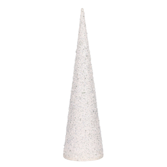 White Glitter Cone Tree - Various Sizes - My Christmas