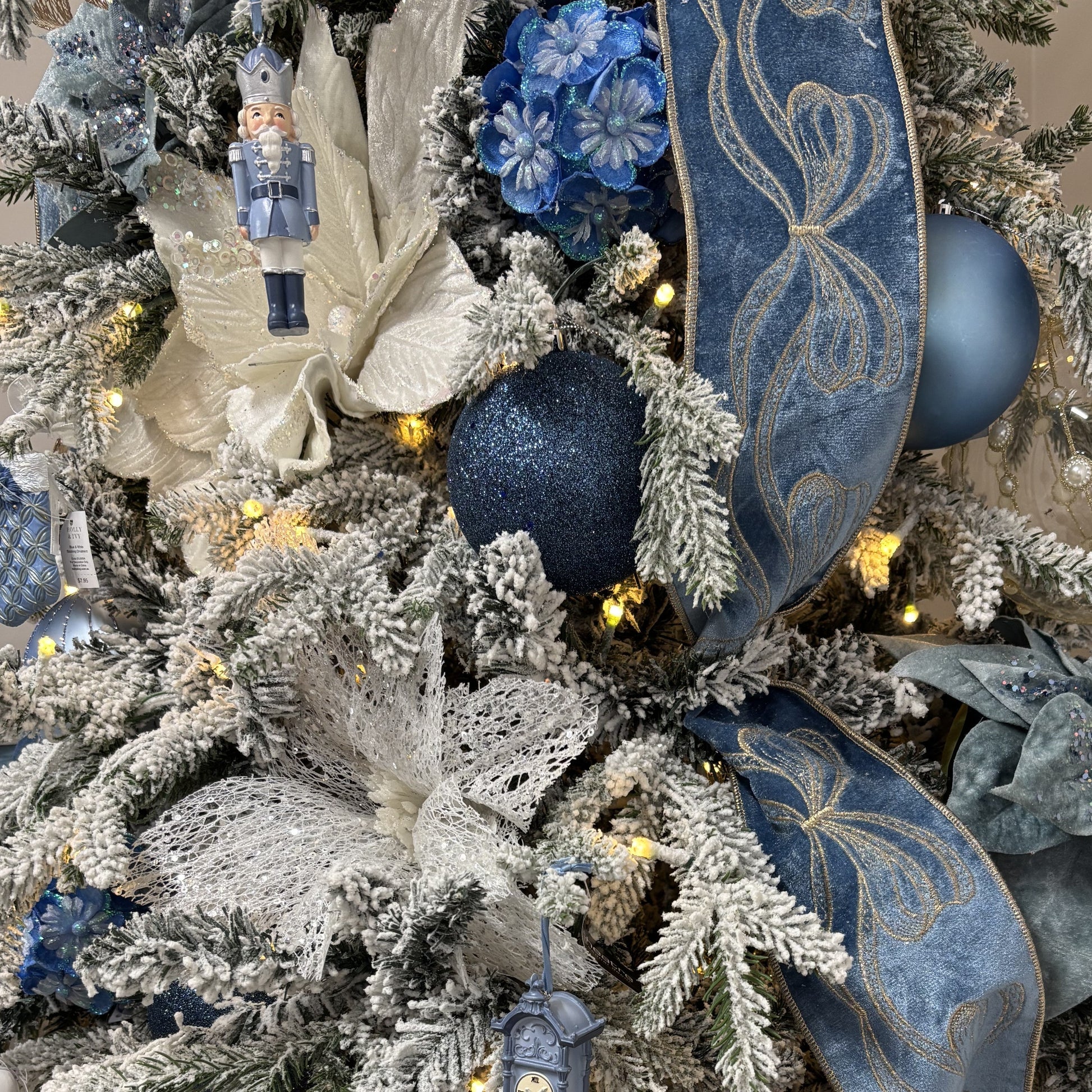 White Glitter Sequin Poinsettia - My Christmas