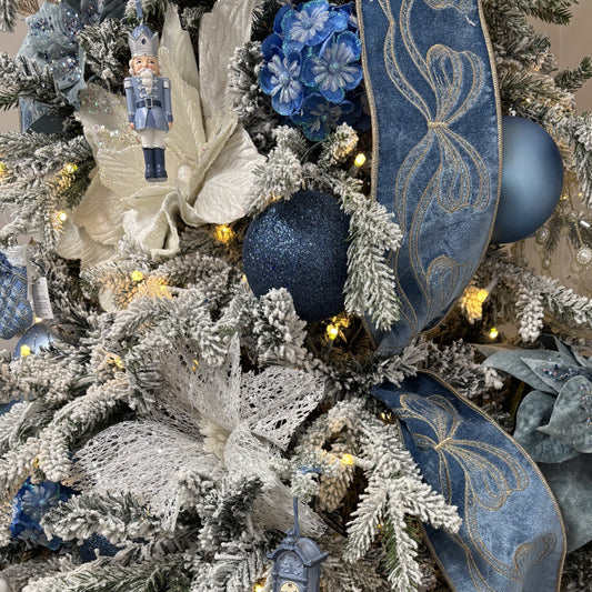 White Glitter Sequin Poinsettia - My Christmas