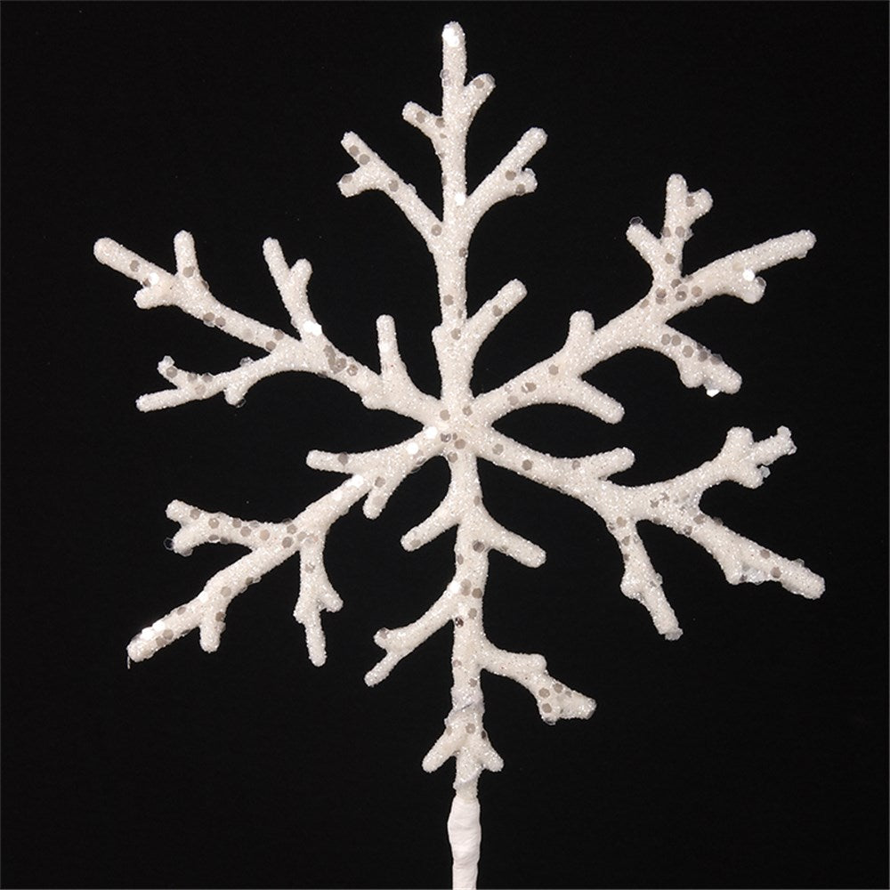 White Glitter Snowflake Pick - My Christmas