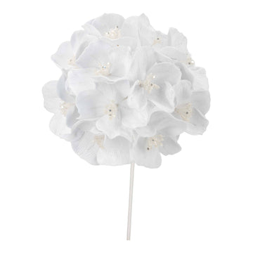 White Hydrangea Flower Pick - My Christmas
