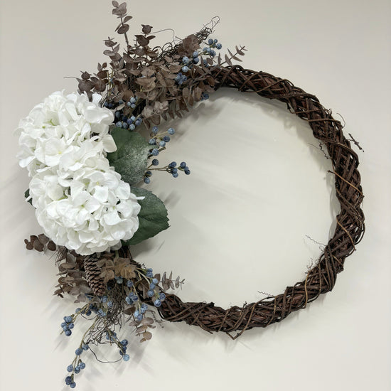 White Hydrangea Wreath - My Christmas