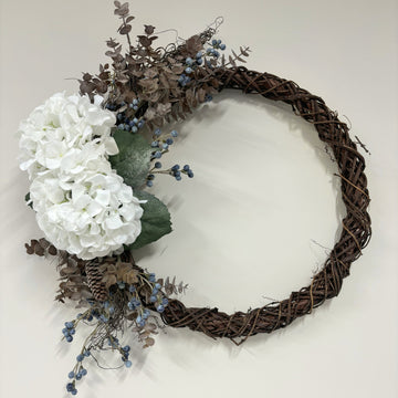 White Hydrangea Wreath - My Christmas