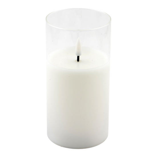 White LED Candle in Glass - Various Sizes - My Christmas
