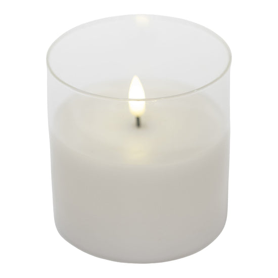 White LED Candle in Glass - Various Sizes - My Christmas