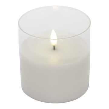 White LED Candle in Glass - Various Sizes - My Christmas