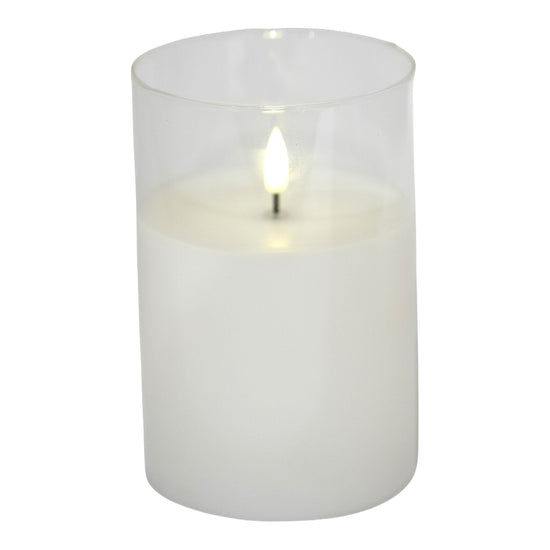 White LED Candle in Glass - Various Sizes - My Christmas