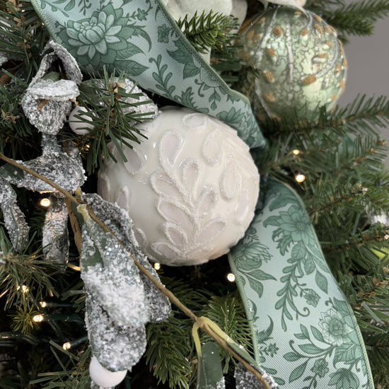 White Patterned Glass Bauble - My Christmas