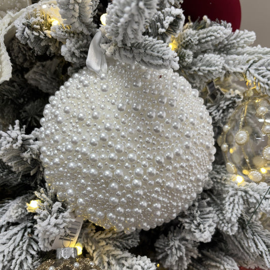 White Pearl Bauble - Various Sizes - My Christmas