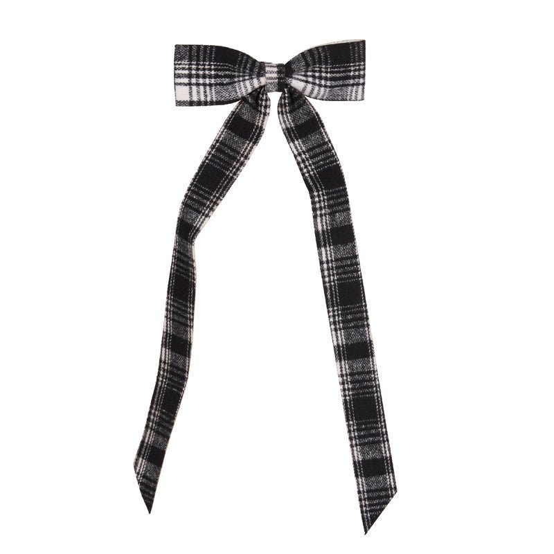 White Plaid Long Bow - My Christmas