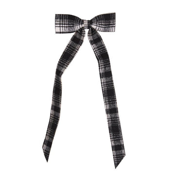 White Plaid Long Bow - My Christmas