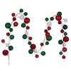 White, Red, And Green Bauble Garland - 300cm - My Christmas