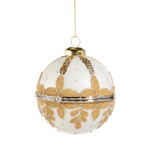 White Round Jewelry Box Ornament - My Christmas