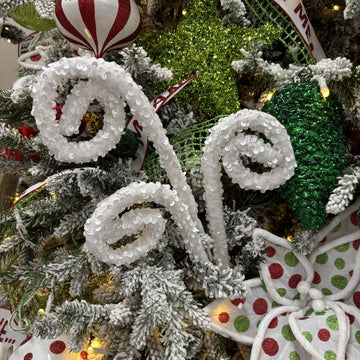 White Sequin Swirl Spray - My Christmas