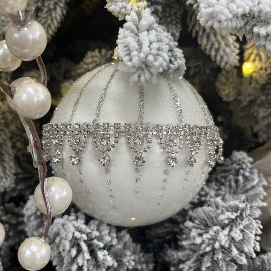 White Silver Decorative Bauble - My Christmas