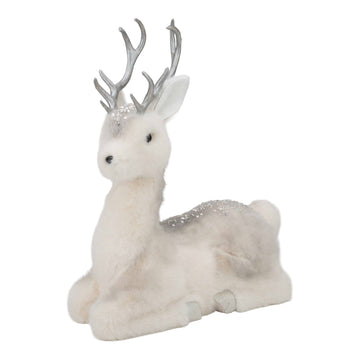 White Sitting Deer - 47cm - My Christmas