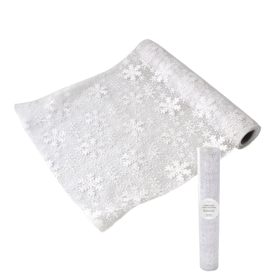 White Snowflake Christmas Table Runner - My Christmas