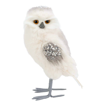 White Standing Owl - 22cm - My Christmas