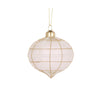 White Tartan Onion Bauble - My Christmas