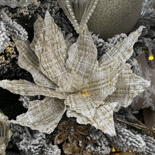 White Tartan Poinsettia - My Christmas