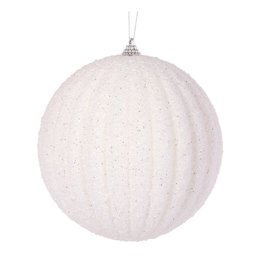 White Textured Rib Bauble - Various Sizes - My Christmas