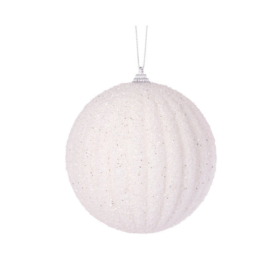 White Textured Rib Bauble - Various Sizes - My Christmas