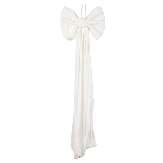 White Velvet Bow Topper - My Christmas